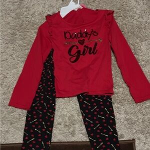 btween Red and Black girls matching set